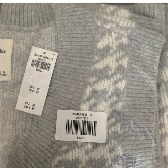 NEW Abercrombie and Fitch Houndstooth Vest brand new with tags in gray NWT - Picture 6 of 10